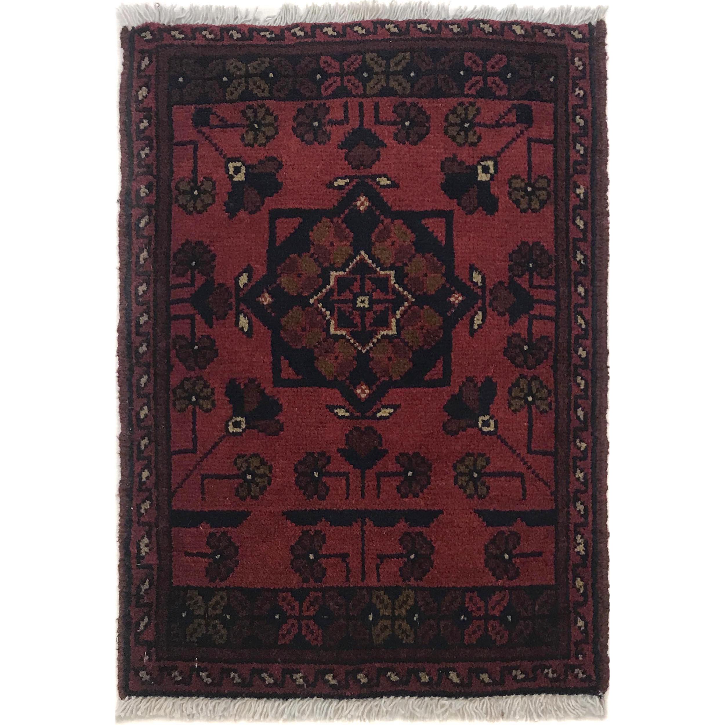 Afghan Wool Cozy Entry Rug 1.9x1.3 ft