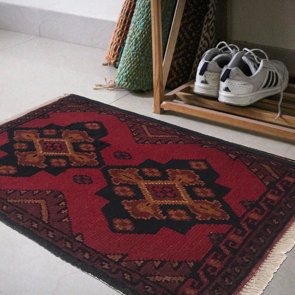 Afghan Wool Decorative Entry Mat 2x1.4 ft