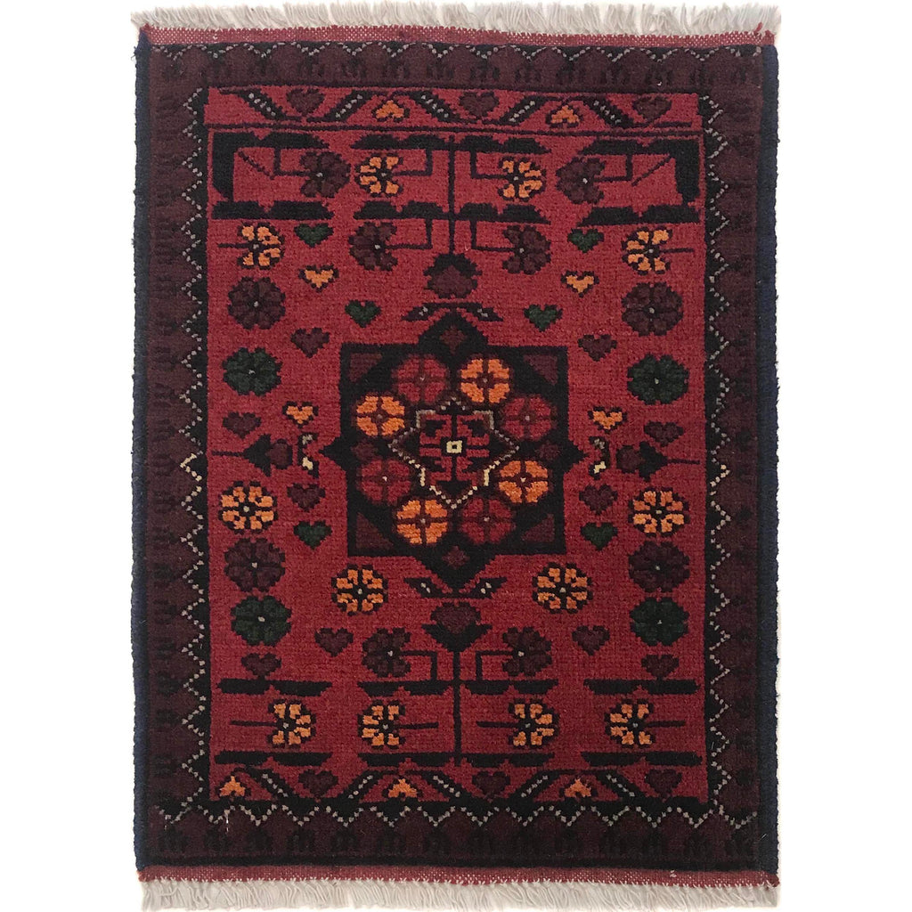 Afghan Wool Traditional Entry Rug 1.9x1.4 ft