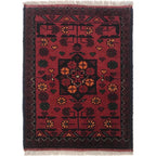 Afghan Wool Traditional Entry Rug 1.9x1.4 ft