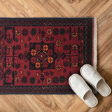 Afghan Wool Traditional Entry Rug 1.9x1.4 ft