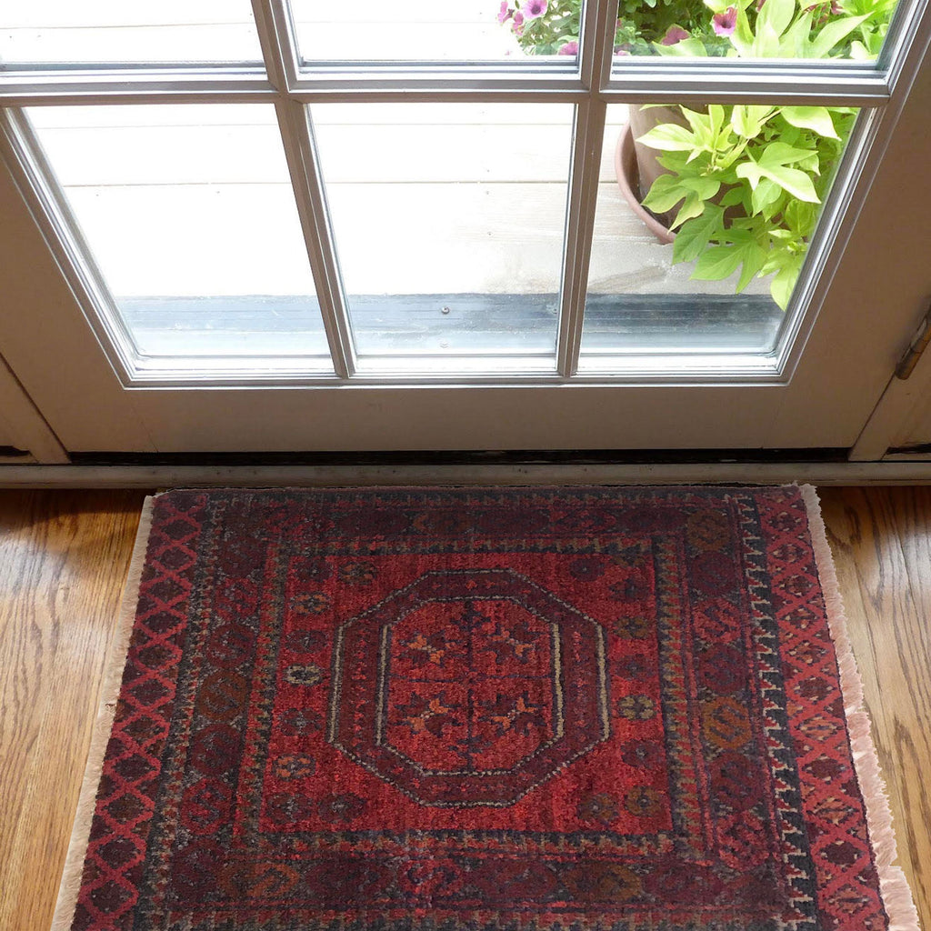 Afghan Wool Compact Door Rug 1.9x1.3 ft