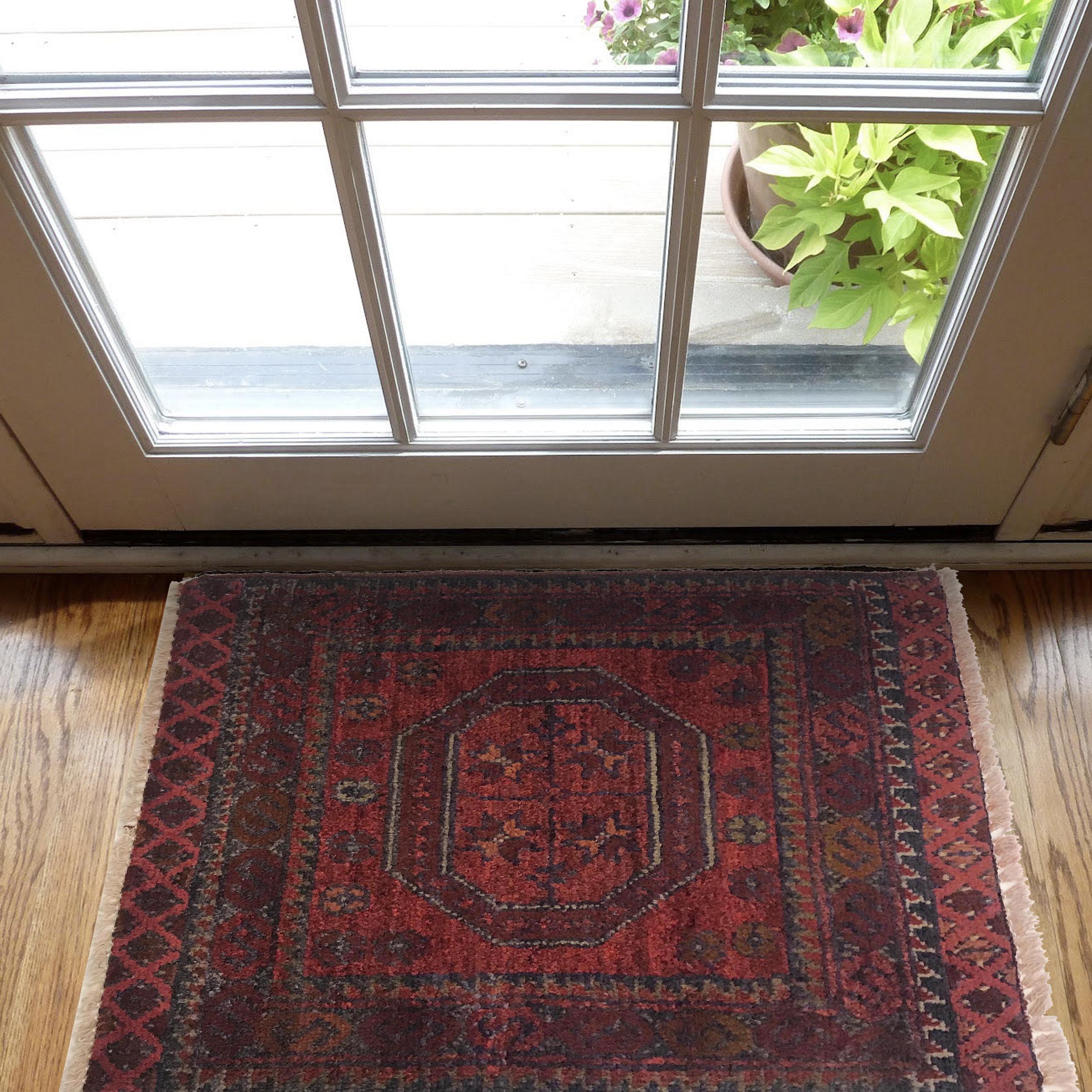 Afghan Wool Compact Door Rug 1.9x1.3 ft