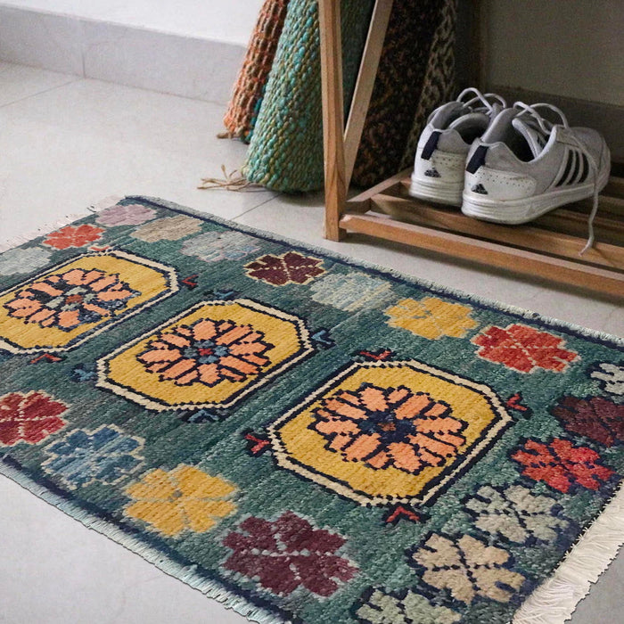 Soft Wool Afghan Entry Mat 2x1.2 ft