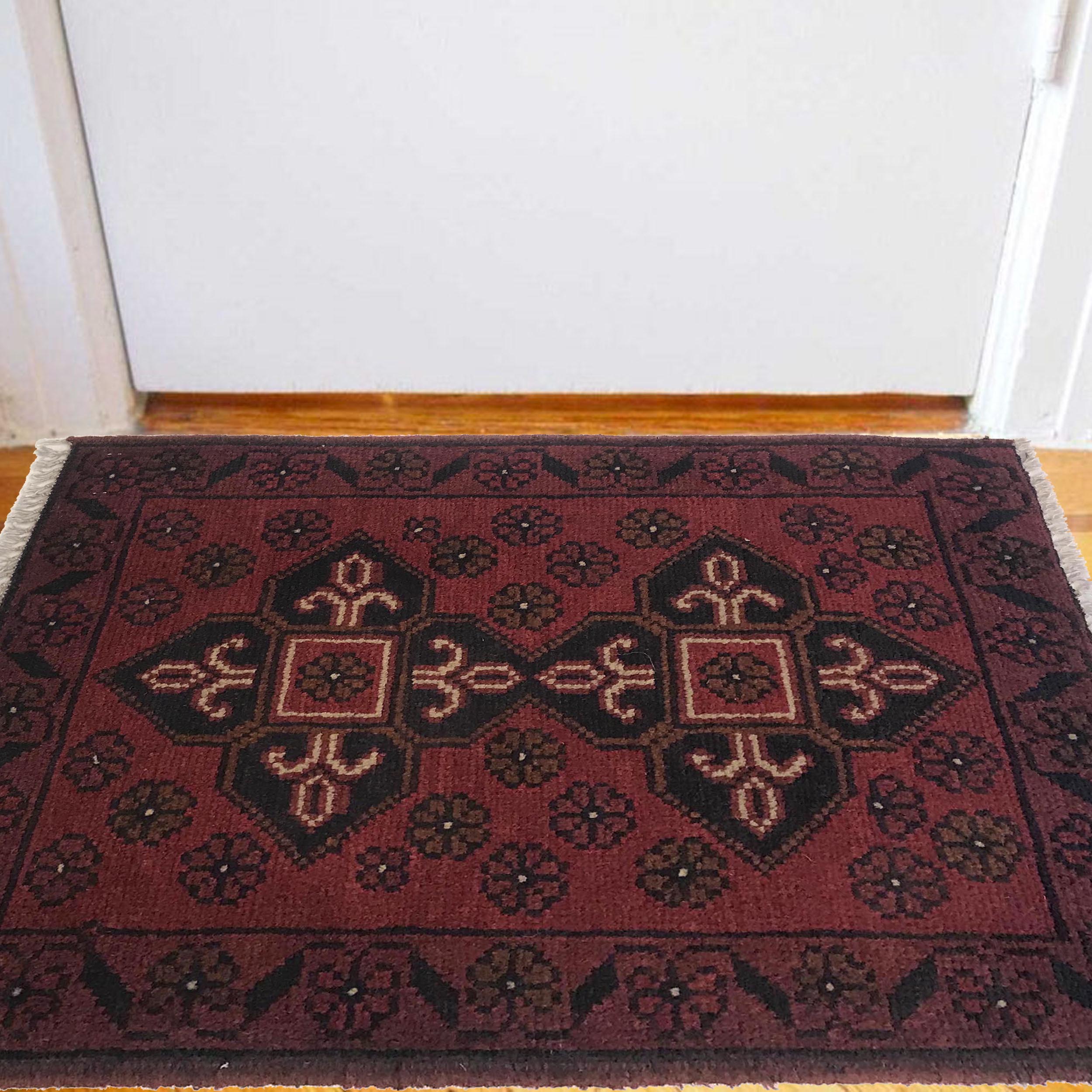 Soft Wool Home Entry Rug 2x1.4 ft