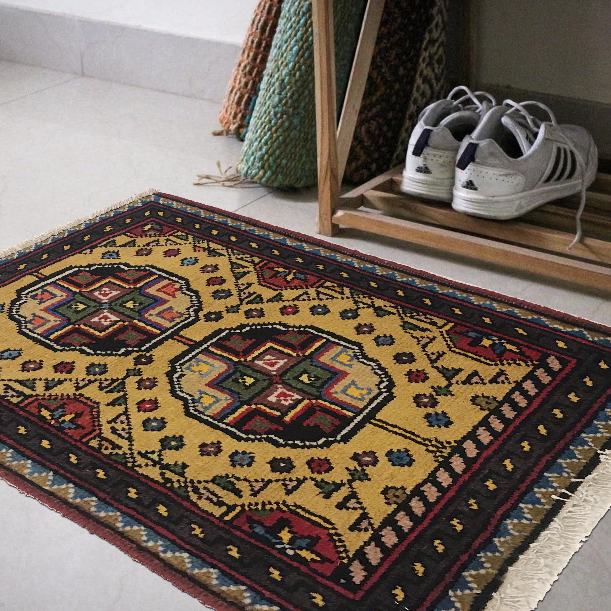 Afghan Handwoven Soft Mini Rug 1.8x1.3 ft