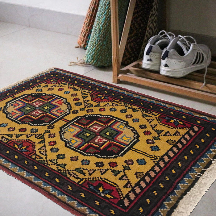 Afghan Handwoven Soft Mini Rug 1.8x1.3 ft