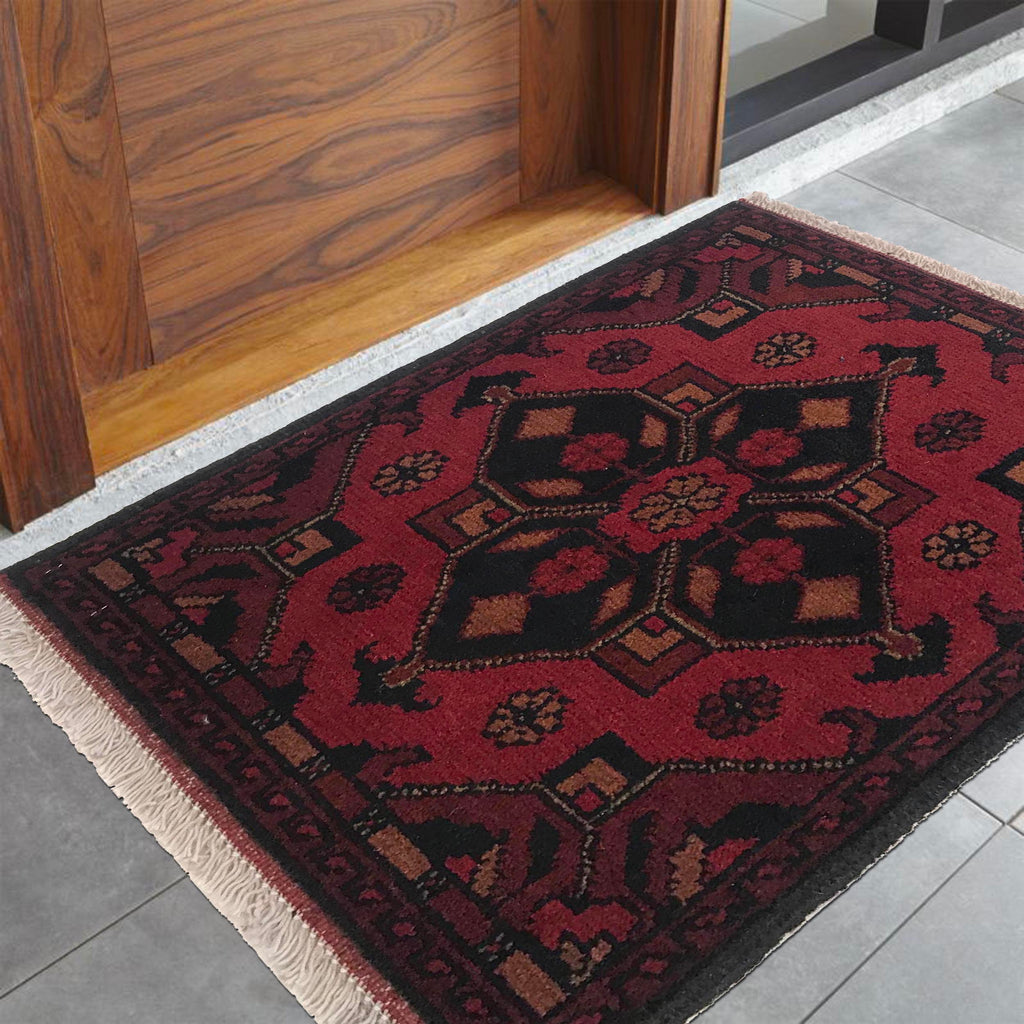 Traditional Afghan Entry Rug 1.9x1.4 ft