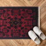 Handcrafted Nomadic Floor Mat 1.9x1.4 ft