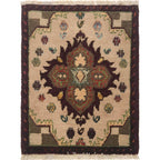 Wool Tribal Crafted Door Mat 1.9x1.4 ft