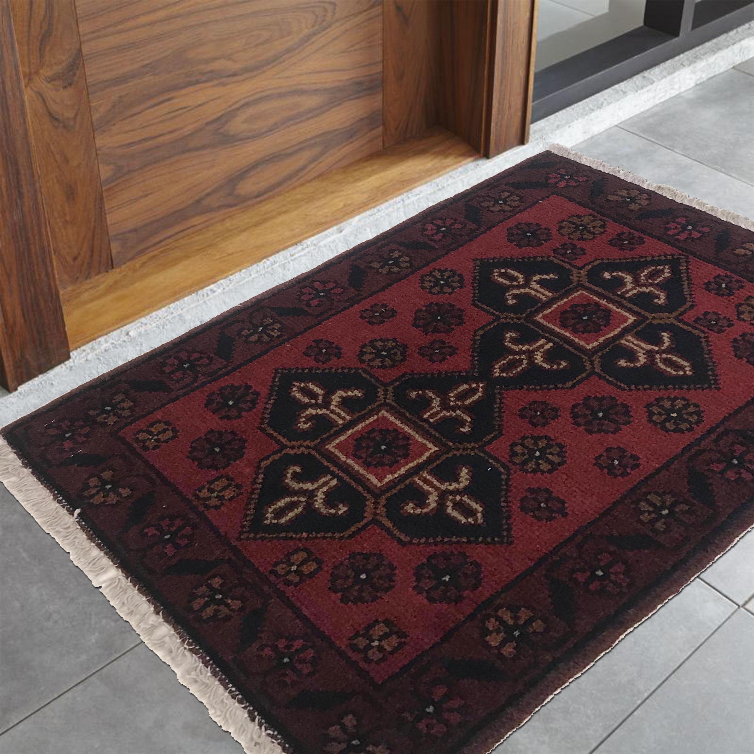 Artisanal Wool Home Mat 1.9x1.3 ft