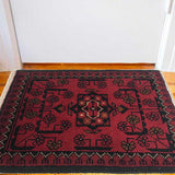 Ethnic Afghan Entry Rug 1.9x1.3 ft