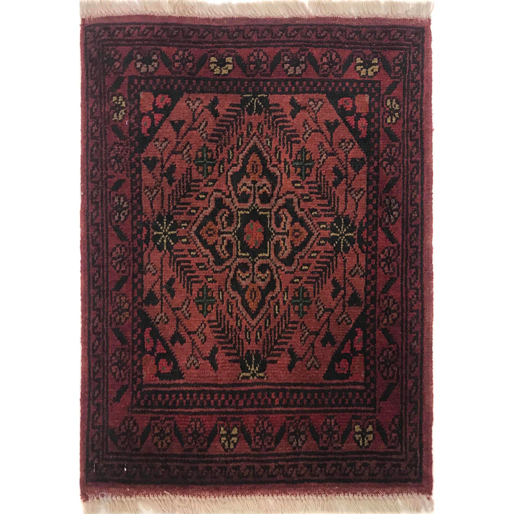 Afghan Tribal Mini Rug 2x1.4 ft