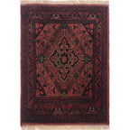 Afghan Tribal Mini Rug 2x1.4 ft
