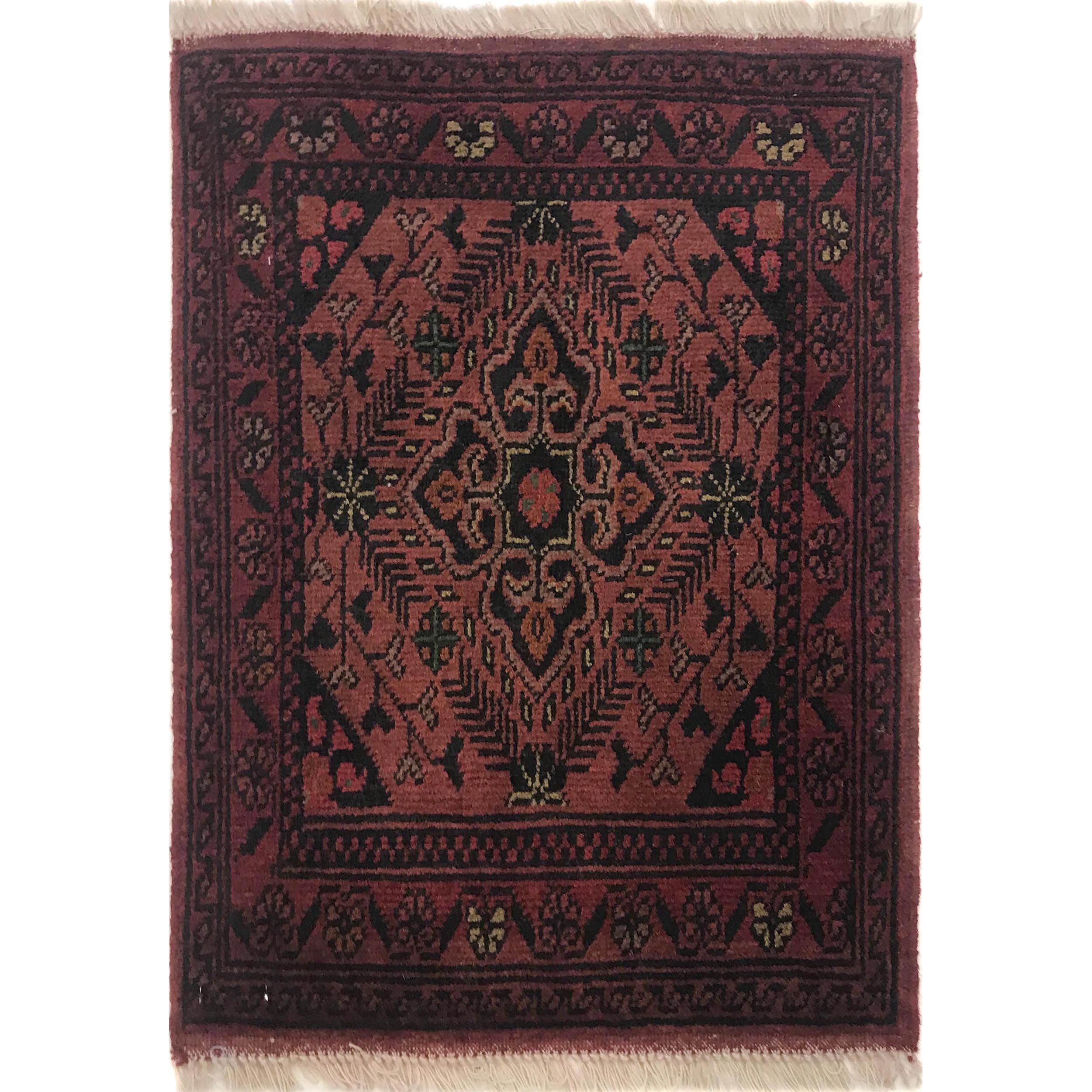 Afghan Tribal Mini Rug 2x1.4 ft