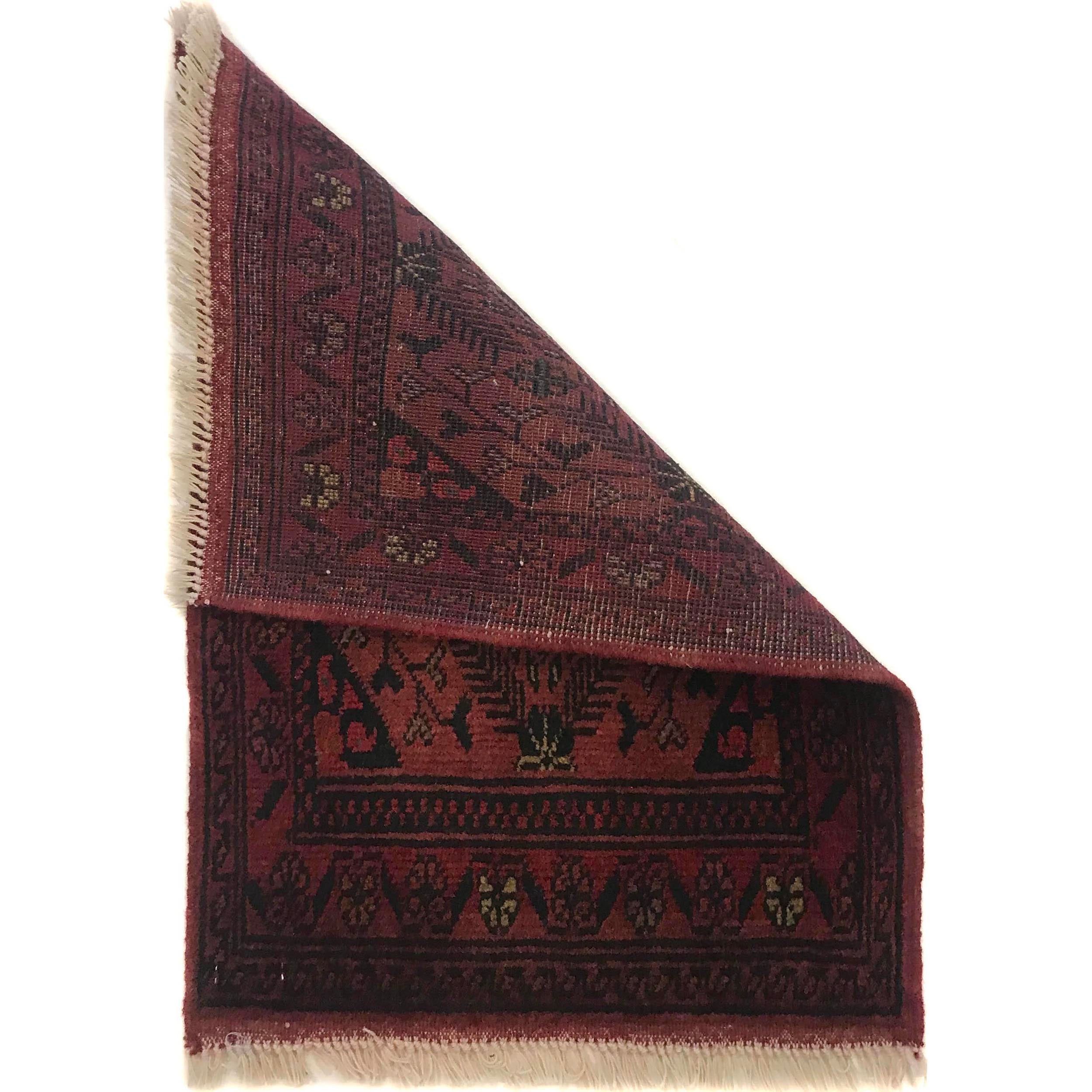 Afghan Tribal Mini Rug 2x1.4 ft