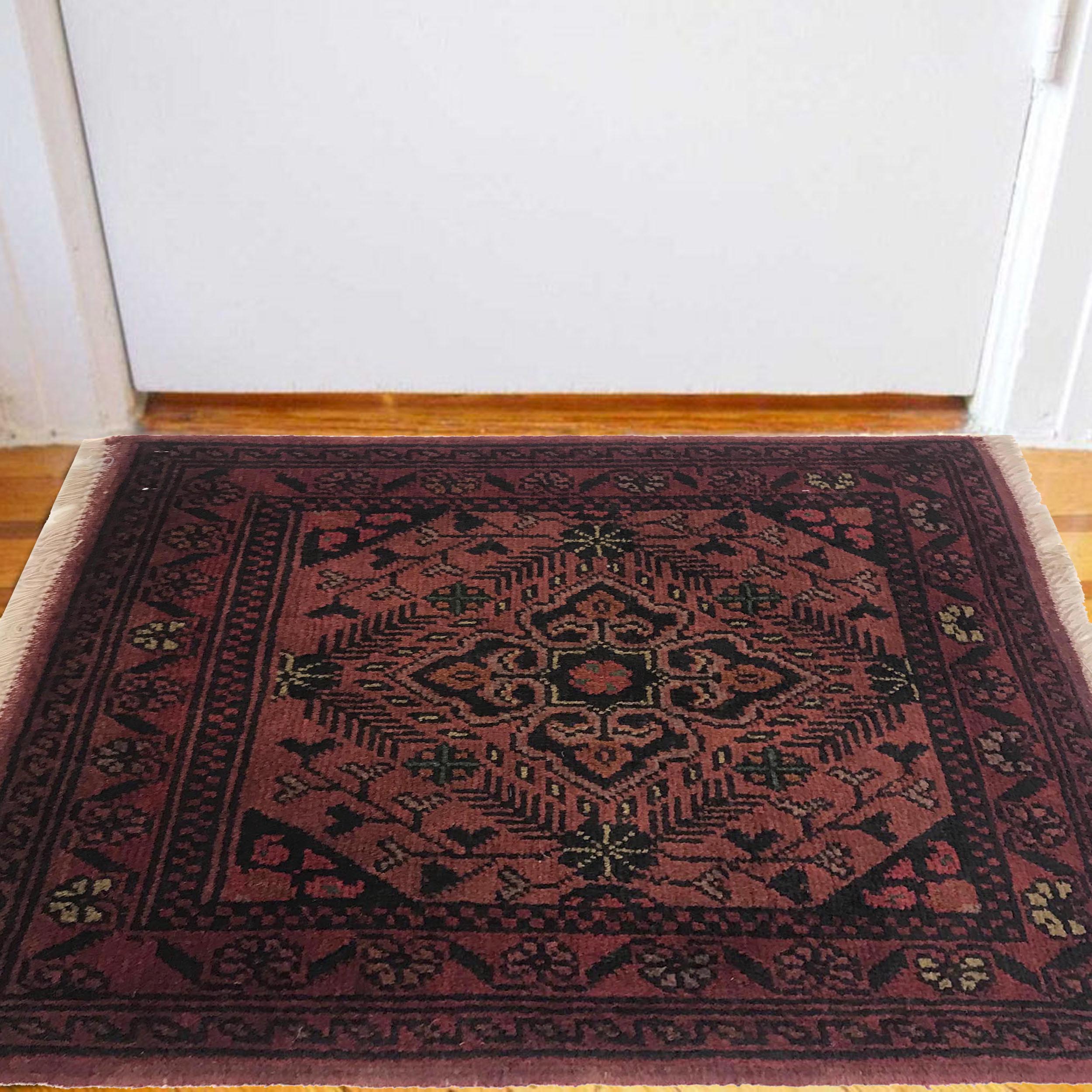 Afghan Tribal Mini Rug 2x1.4 ft