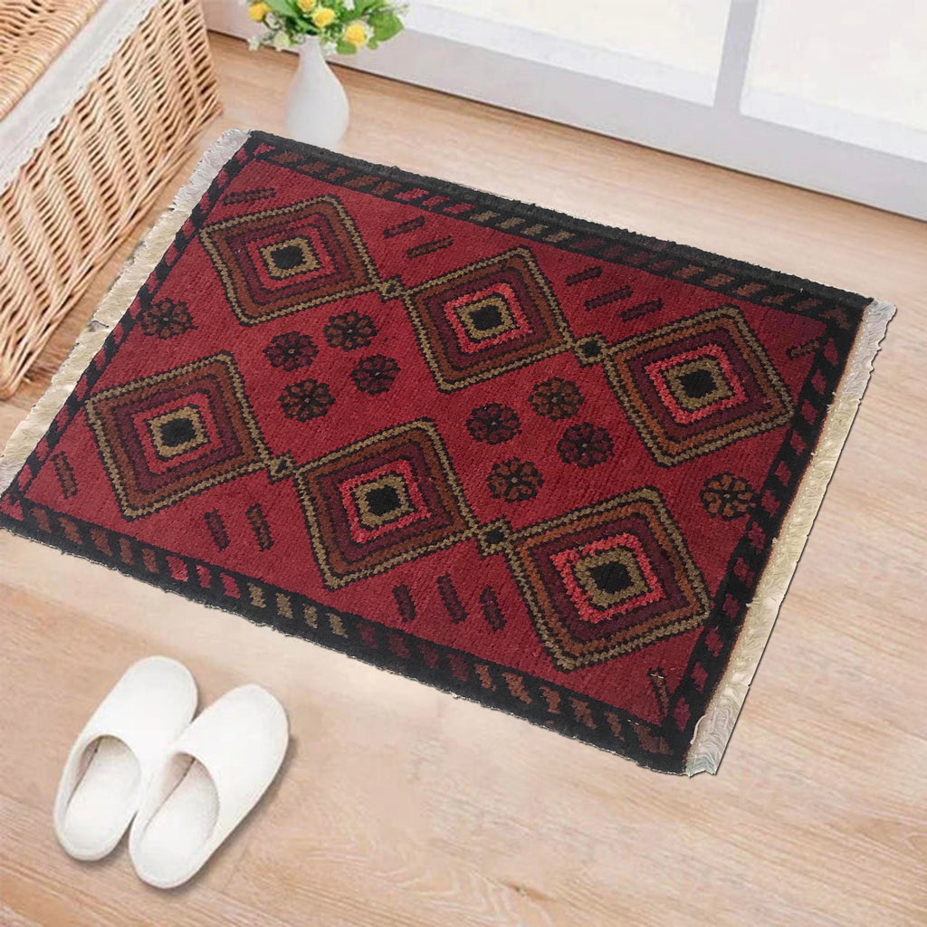 Rustic Handmade Doorway Rug 1.9x1.4 ft
