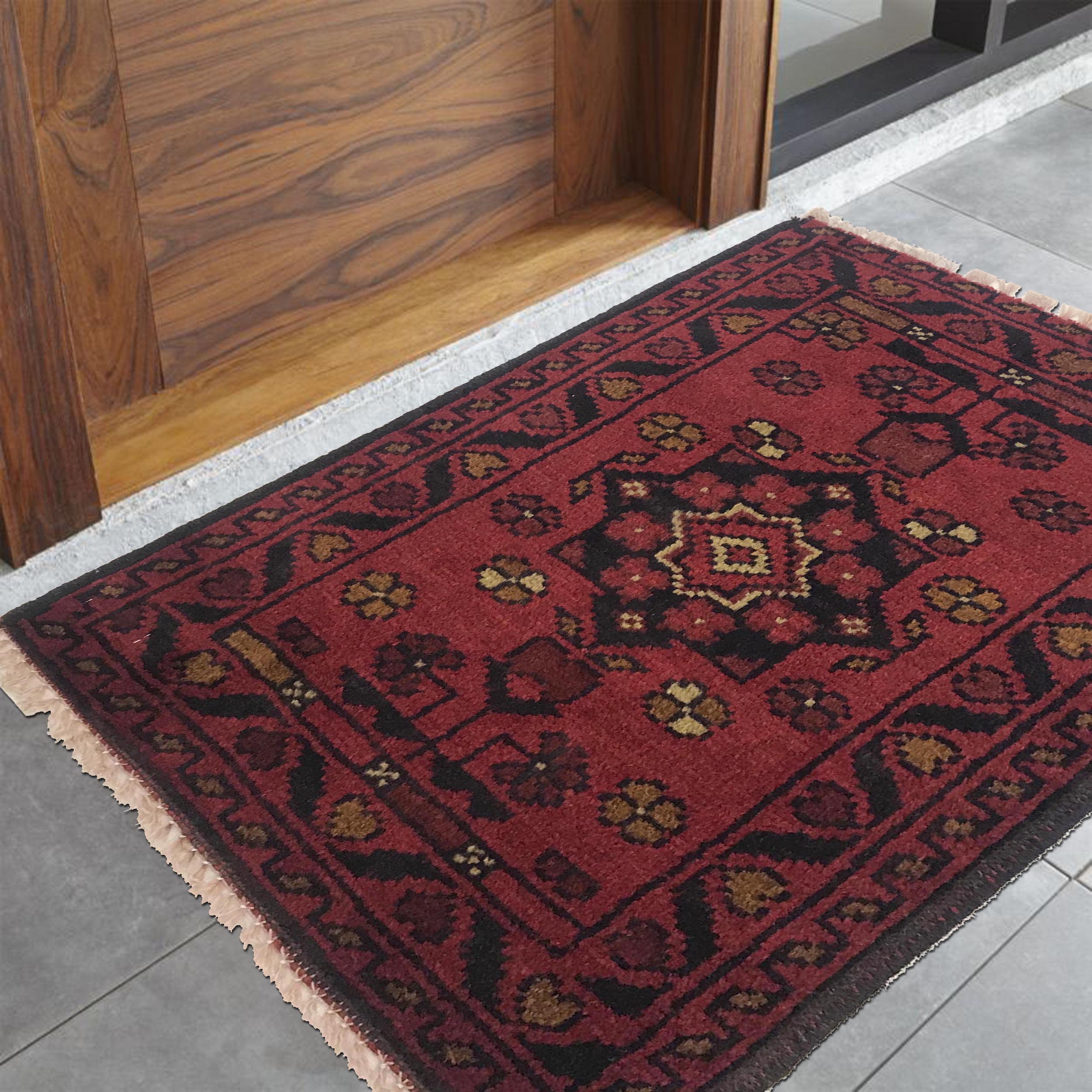 Woven Afghan Entry Path Mat 1.9x1.4 ft