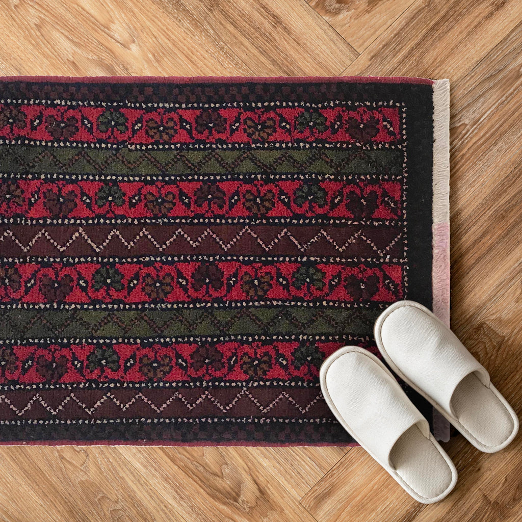 Afghan Wool Handcrafted Entry Mat 2x1.4 ft