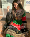 new Afghanistan flag color embroidery hard work dress