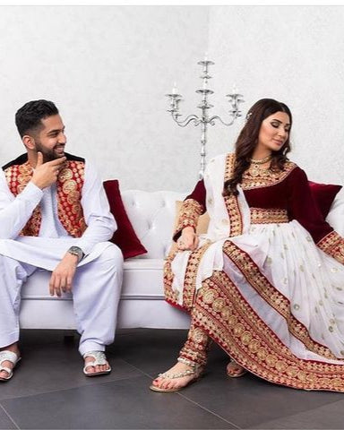 Afghan Wedding Dress And Groom Vest
