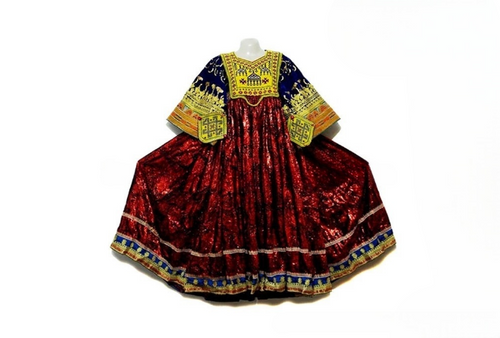 Afghan Women Long Shirt Tribal Fusion Art Work Vintage Costume Gypsy Ethnic Frock