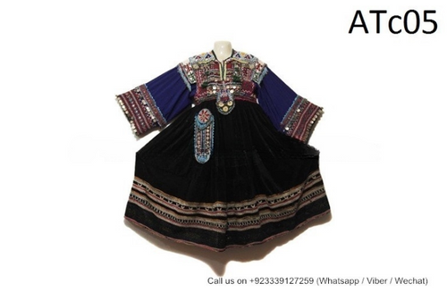 Afghan Kuchi Black Vintage Frock