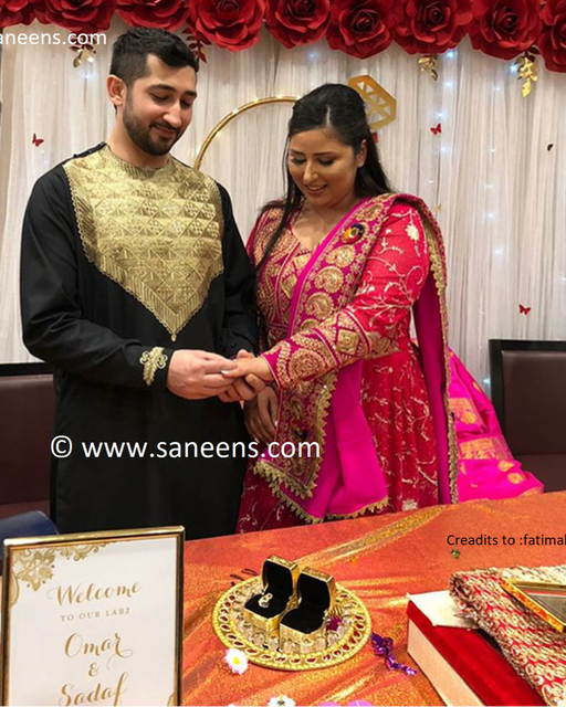Afghan bridal fashion kuchi pinkish embroidery dress with groom dress in black color