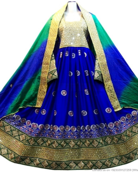 Hand Embroidered Traditional Afghan Bridal Dress