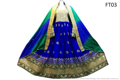 Hand Embroidered Traditional Afghan Bridal Dress