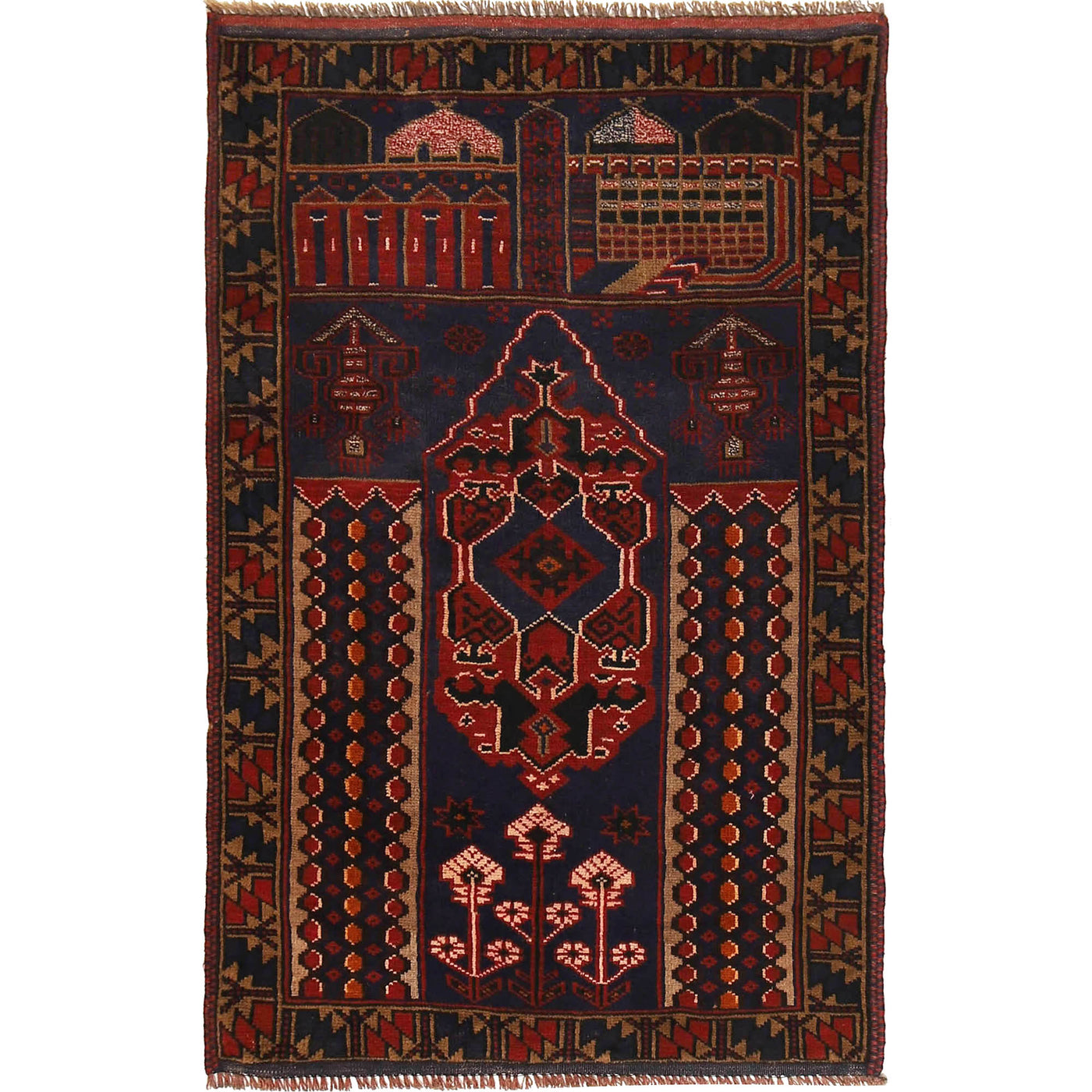 Prayer Rug Afghan Heritage 4.8x3 ft