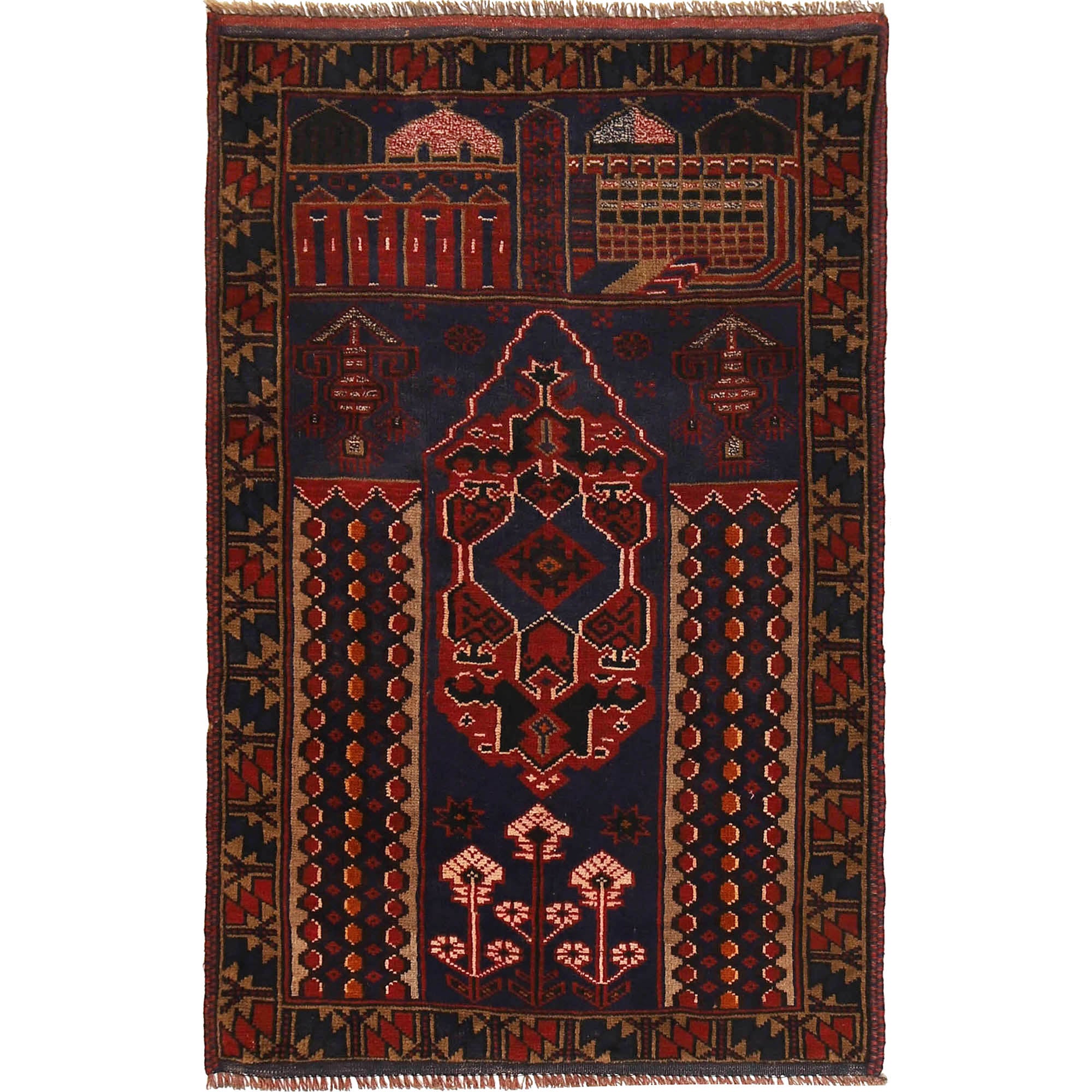 Prayer Rug Afghan Heritage 4.8x3 ft