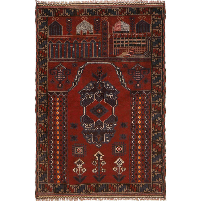 Afghan Crafted Worship Rug 5.1x3.4 ft