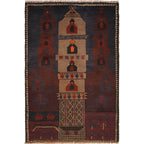 Afghan Nomadic Prayer Piece 4.5x2.9 ft