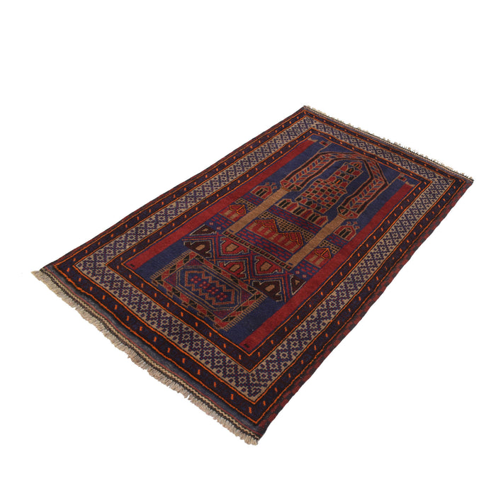 Prayer Rug Afghan Weave 4.7x2.7 ft