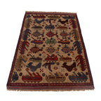 Tribal Weapons Battle Story Carpet 4.5x3.1 ft