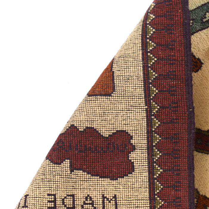 Handwoven Afghan War Weapons Rug 4x2.6 ft