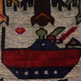Handmade Afghan Weapons Rug 4.4x2.6 ft