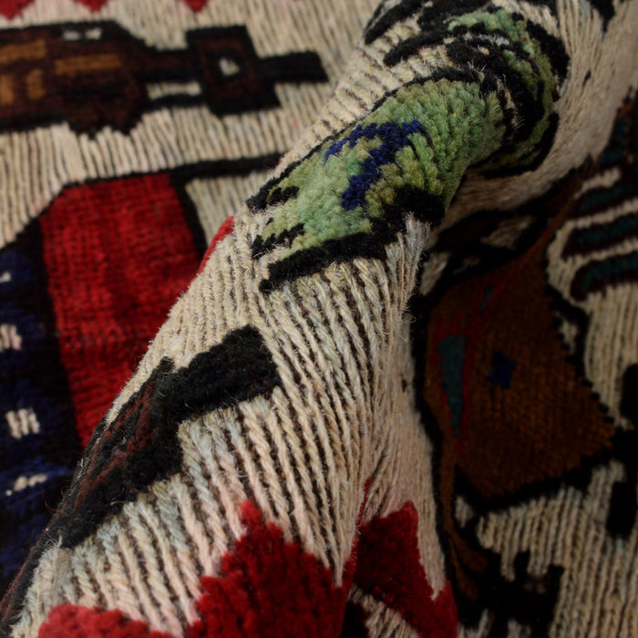 Handmade Afghan Weapons Rug 4.4x2.6 ft