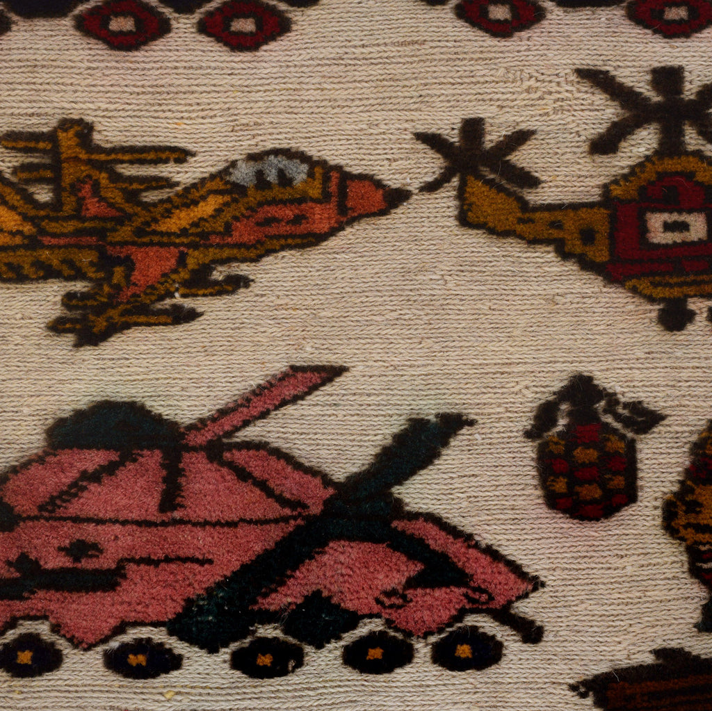 Cultural Storytelling Weapons Carpet 4.2x2.5 ft