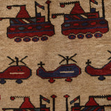 Cultural Storytelling Weapons Carpet 4.5x2.9 ft