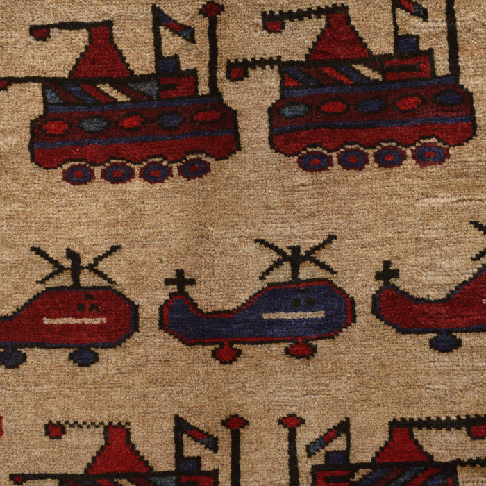 Cultural Storytelling Weapons Carpet 4.5x2.9 ft