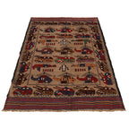 Handcrafted Tribal War Weapons Carpet 6.3x3.9 ft