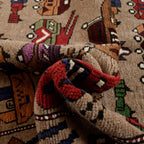 Handcrafted Tribal War Weapons Carpet 6.3x3.9 ft