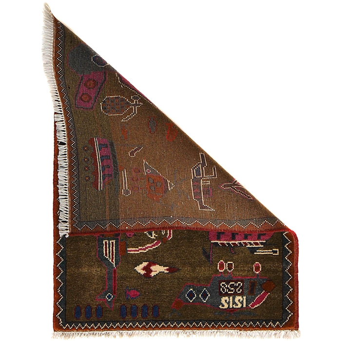 Unique Afghan Handmade AK-47 Carpet 2.7x2 ft