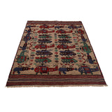 Afghan War Helicopter Tanks Motif Rug 5.5x4.2 ft