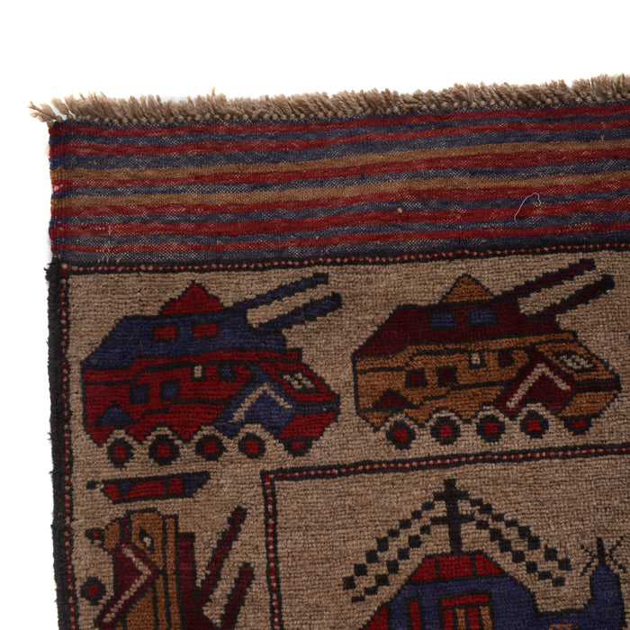 Afghan War Weapons Story Carpet 6.2x4.2 ft