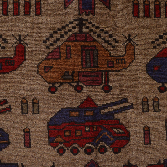 Afghan War Weapons Story Carpet 6.2x4.2 ft