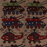 Heritage Afghan War Tanks Rug 6.2x4.3 ft